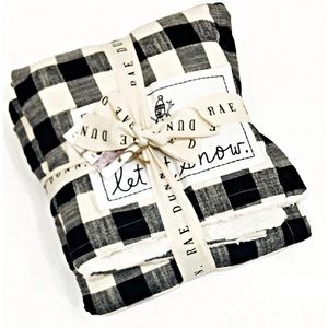 Rae Dunn LET IT SNOW Sherpa Fleece Throw Blanket